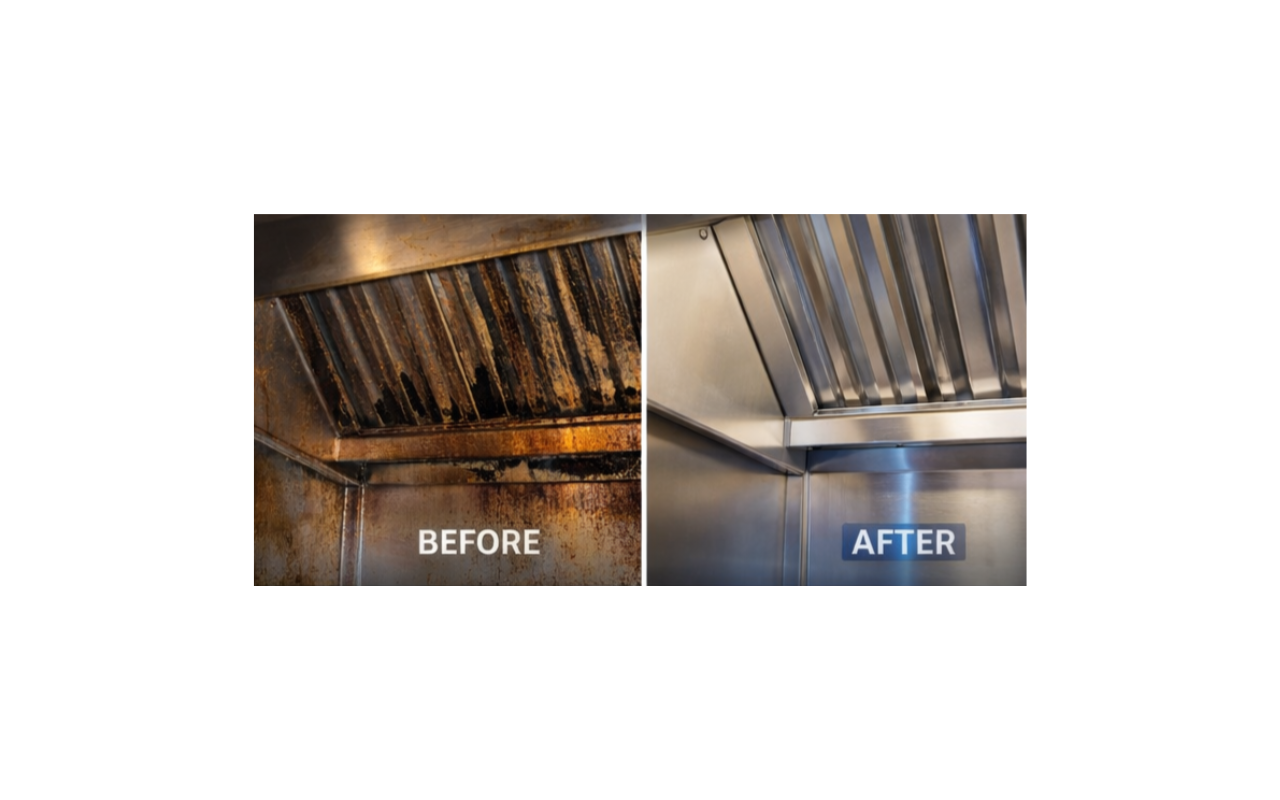 before & after hood cleaning